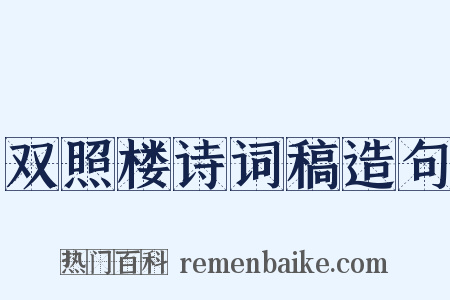 双照楼诗词稿造句是什么意思的图片